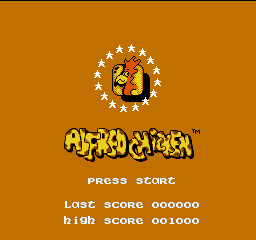 Alfred Chicken (Europe) Title Screen